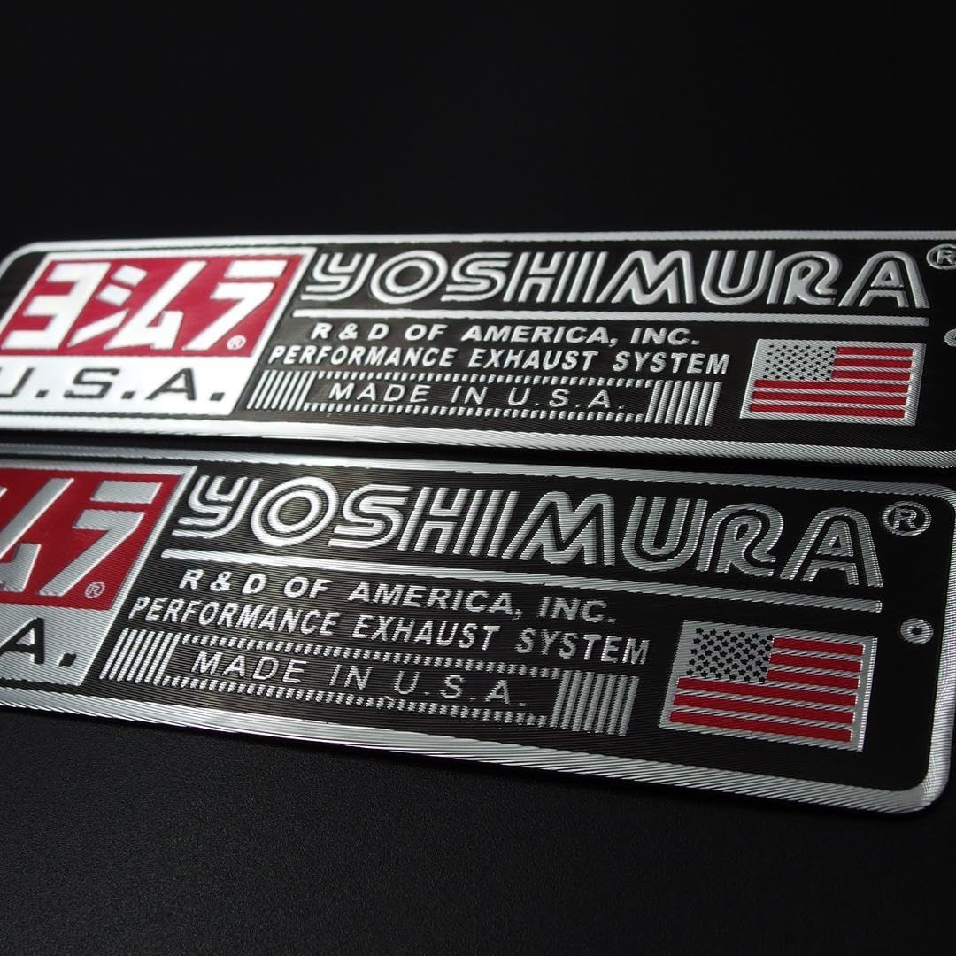 ハジメマフラー ヨシムラ耐熱ステッカー　付き　キャブ専用 Amazon.co.jp: 2個セット ヨシムラ 耐熱アルミ製マフラーステッカー